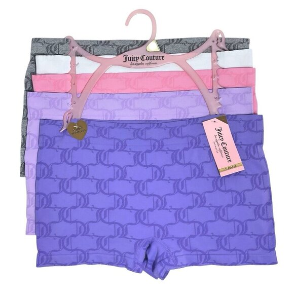 Juicy Couture Purple Pink White Gray Seamless Panty Shorts Underwear Set Size L - Picture 2 of 6